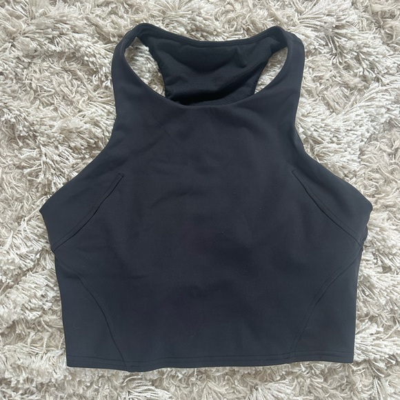 Lululemon Wunder Train Racerback Black Crop Top Size 12 - Picture 6 of 9
